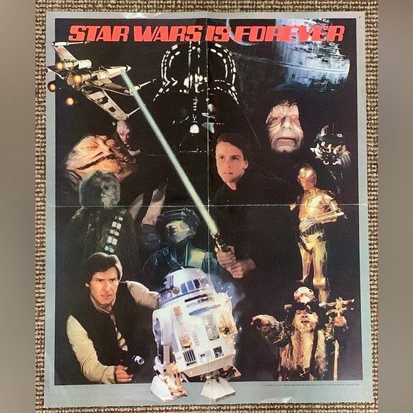 1984 Vtg Officially Licensed Lucasfilm Double Sided Star Wars Is Forever Poster - Picture 2 of 9